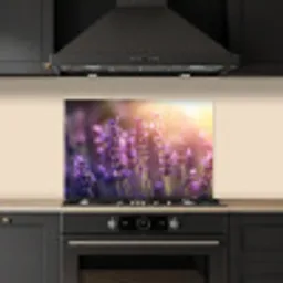 Lavendelbloemen - Paars - Zonlicht keuken achterwand spatscherm klein -sfeer1
