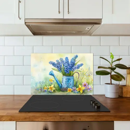 Lavendelbloemen - Quote - Gieter keuken achterwand spatscherm klein -sfeer2