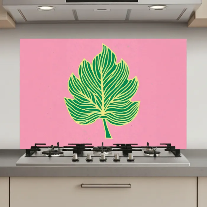 Blad - Groen - Illustratie - Minimalistisch keuken achterwand spatscherm klein -3d_website