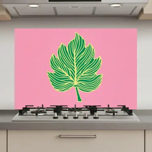 Blad - Groen - Illustratie - Minimalistisch keuken achterwand spatscherm klein -3d_website