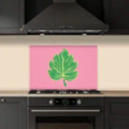 Blad - Groen - Illustratie - Minimalistisch keuken achterwand spatscherm klein -sfeer1