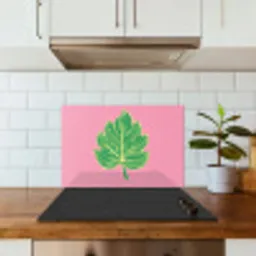 Blad - Groen - Illustratie - Minimalistisch keuken achterwand spatscherm klein -sfeer2