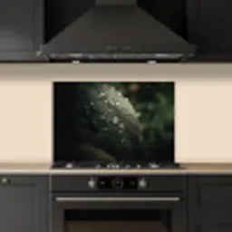 Blad - Groen - Nerven - Regendruppels keuken achterwand spatscherm klein -sfeer1