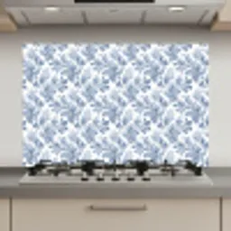 Bladeren  - Blauw - Patroon keuken achterwand spatscherm klein 900 -3d_website