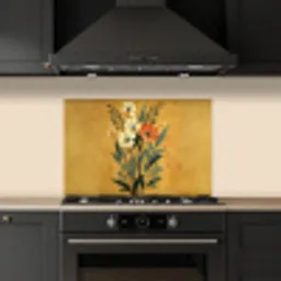 Bladeren - Boeket - Bloemen - Geel keuken achterwand spatscherm klein -sfeer1