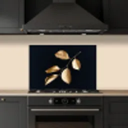 Bladeren - Tak - Goud - Luxe keuken achterwand spatscherm klein -sfeer1