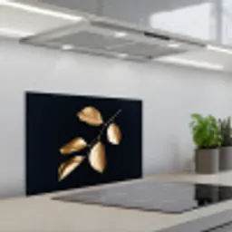 Bladeren - Tak - Goud - Luxe keuken achterwand spatscherm klein -3d_schuin