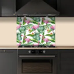 Bladeren - Flamingo - Jungle keuken achterwand spatscherm middel -sfeer1