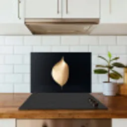 Bladeren - Goud - Zwart - Planten - Luxe keuken achterwand spatscherm klein -sfeer2