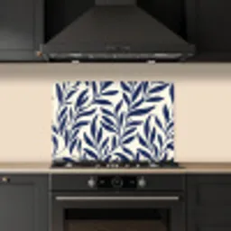 Bladeren - Klimop - Donkerblauw keuken achterwand spatscherm klein -sfeer1