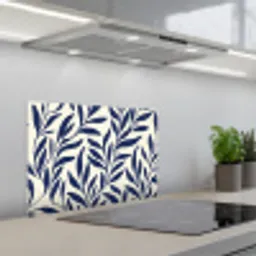 Bladeren - Klimop - Donkerblauw keuken achterwand spatscherm klein -3d_schuin