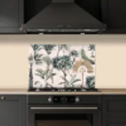 Bladeren - Monstera - Jungle - Tropical keuken achterwand spatscherm klein -sfeer1