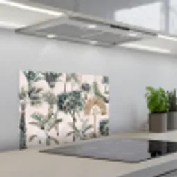 Bladeren - Monstera - Jungle - Tropical keuken achterwand spatscherm klein -3d_schuin