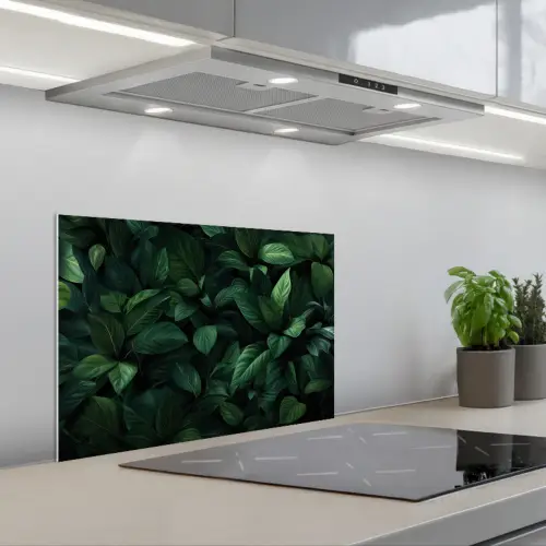 Bladeren - Ovaal - Groen - Nerven keuken achterwand spatscherm klein -3d_schuin