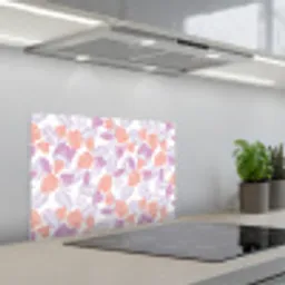 Bladeren - Pastelkleuren - Tropisch keuken achterwand spatscherm klein 900 -3d_schuin