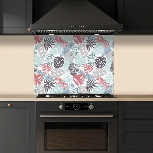 Bladeren - Pastel - Jungle keuken achterwand spatscherm middel -sfeer1