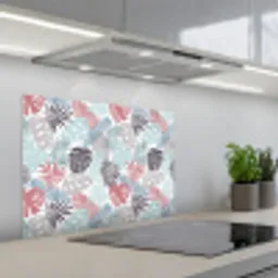 Bladeren - Pastel - Jungle keuken achterwand spatscherm middel -3d_schuin