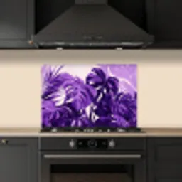Bladeren - Paars - Tropisch - Abstract keuken achterwand spatscherm klein -sfeer1