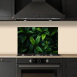 Bladeren - Regendruppels - Licht - Groen keuken achterwand spatscherm klein -sfeer1