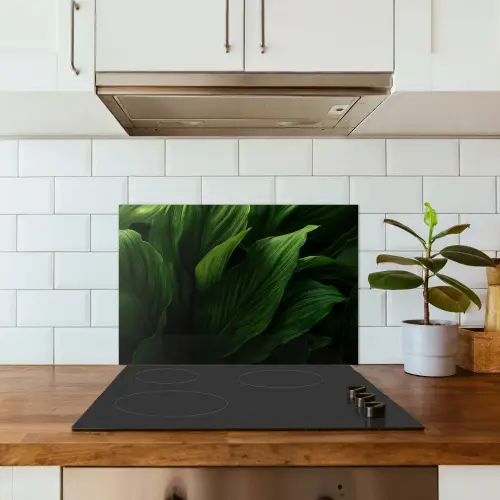 Bladeren - Schaduw - Groen - Textuur keuken achterwand spatscherm klein -sfeer2