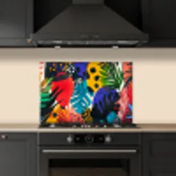 Bladeren - Vormen - Abstract - Kleurrijk keuken achterwand spatscherm klein -sfeer1
