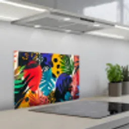Bladeren - Vormen - Abstract - Kleurrijk keuken achterwand spatscherm klein -3d_schuin