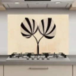 Bladeren - Gestreept - Stengel - Beige keuken achterwand spatscherm klein -3d_website