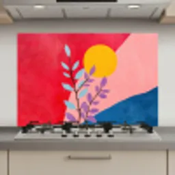 Bladeren - Zon - Abstracte vormen keuken achterwand spatscherm klein -3d_website