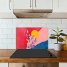 Bladeren - Zon - Abstracte vormen keuken achterwand spatscherm klein -sfeer2