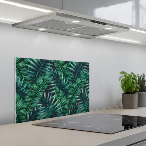 Bladeren - Tropisch - Jungle - Natuur keuken achterwand spatscherm klein -3d_schuin
