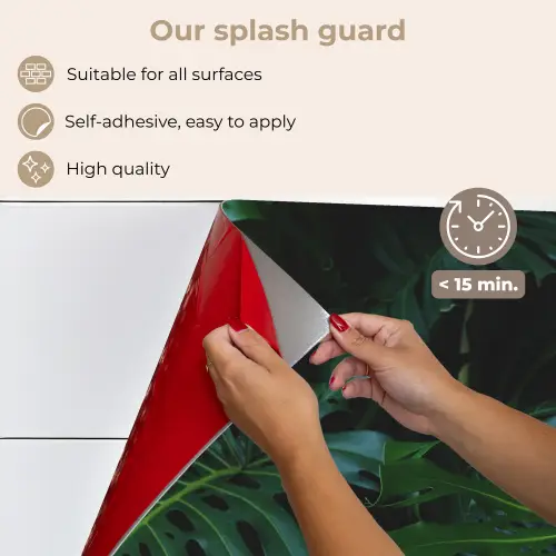 Bladeren - Tropisch - Monstera - Jungle keuken achterwand spatscherm middel -spatscherm_EN