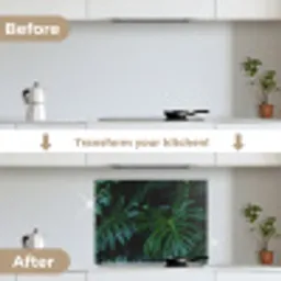 Bladeren - Tropisch - Monstera - Jungle keuken achterwand spatscherm middel -voor_na_EN