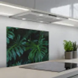 Bladeren - Tropisch - Monstera - Jungle keuken achterwand spatscherm middel -3d_schuin