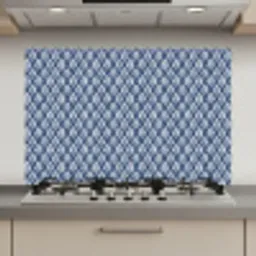 Bladeren - Wit - Blauw - Patroon keuken achterwand spatscherm klein 900 -3d_website