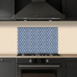 Bladeren - Wit - Blauw - Patroon keuken achterwand spatscherm klein 900 -sfeer1