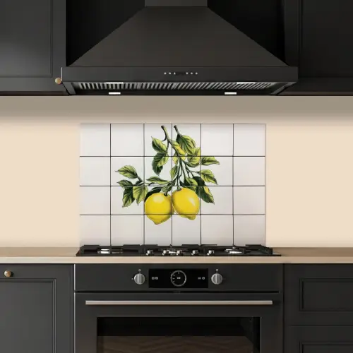 Citroen - Decoratie - Keramiek - Takken keuken achterwand spatscherm klein -sfeer1