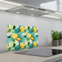 Citroen - Bloemen - Bruisend - Water keuken achterwand spatscherm klein 900 -3d_schuin