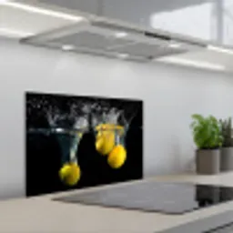 Citroen - Fruit - Stilleven - Water - Geel keuken achterwand spatscherm klein -3d_schuin