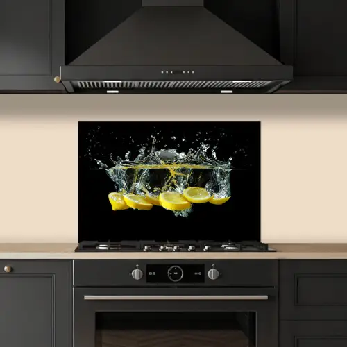 Citroen - Fruit - Geel - Stilleven - Water keuken achterwand spatscherm klein -sfeer1