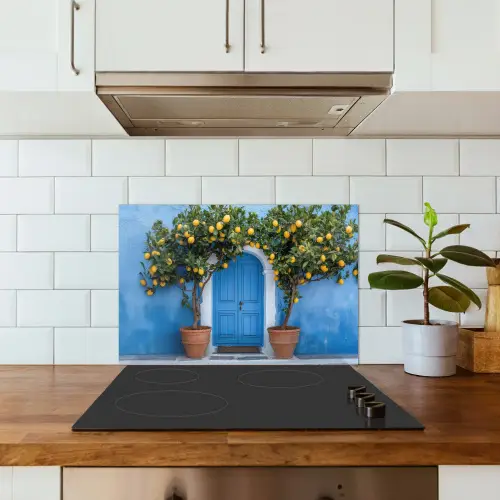 Citroenbomen - Geel - Deur - Potten keuken achterwand spatscherm klein -sfeer2