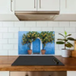 Citroenbomen - Geel - Deur - Potten keuken achterwand spatscherm klein -sfeer2