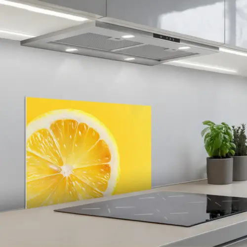 Citroen - Geel - Zonnig keuken achterwand spatscherm klein -3d_schuin