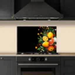 Citroenen - Zwart - Kruiden - Graffiti - Verf keuken achterwand spatscherm klein -sfeer1