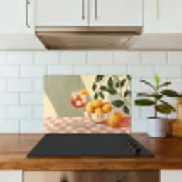 Citroenen - Glas - Tafelkleed - Geblokt keuken achterwand spatscherm klein -sfeer2