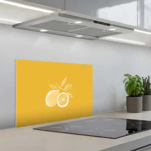 Citroenen - Illustratie - Minimalistisch - Geel keuken achterwand spatscherm klein -3d_schuin