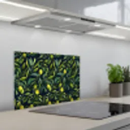 Citroenen - Bladeren - Natuurlijk keuken achterwand spatscherm klein -3d_schuin