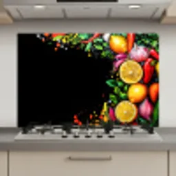 Citroenen - Peper - Kruiden - Graffiti - Verf - Abstract keuken achterwand spatscherm klein -3d_website