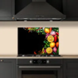 Citroenen - Peper - Kruiden - Graffiti - Verf - Abstract keuken achterwand spatscherm klein -sfeer1