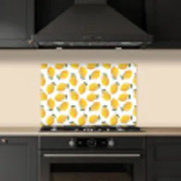 Citroenen - Wit - Bloemen - Patroon keuken achterwand spatscherm klein 900 -sfeer1