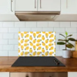Citroenen - Wit - Bloemen - Patroon keuken achterwand spatscherm klein 900 -sfeer2